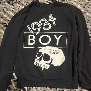 BOY London Black Graphic Crewneck Sweater Alexander McQueen style British London